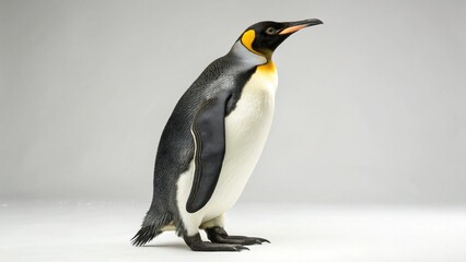 Fototapeta premium Emperor Penguin in full view on studio background