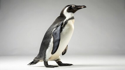 Fototapeta premium Emperor Penguin in full view on studio background