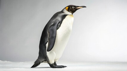 Fototapeta premium Emperor Penguin in full view on studio background