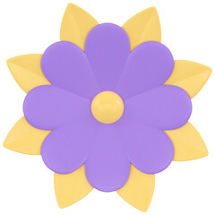 yellow flower isolated on white 3D Icon 