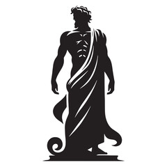 Unstoppable Zeus silhouette, the god of divine might - Zeus illustration - Zeus vector - Greek god silhouette

