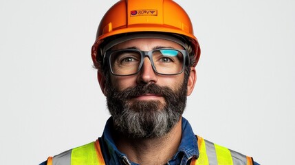 Focused construction worker portrait