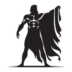 Timeless Zeus silhouette, an immortal figure of power - Zeus illustration - Zeus vector - Greek god silhouette


