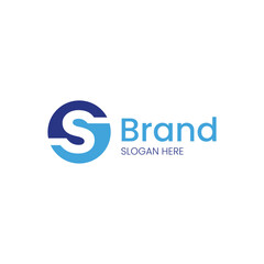 simple and minimalist logo design, a logo with letter s and circle for business