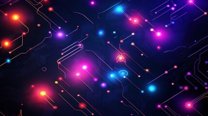 Obraz premium Abstract Glowing Circuit Board