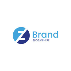 simple and minimalist logo design, a logo with letter z and circle for business
