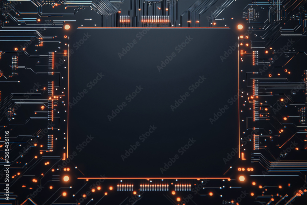 Poster digital core: explore the intricate architecture of a futuristic digital core, an abstract represent