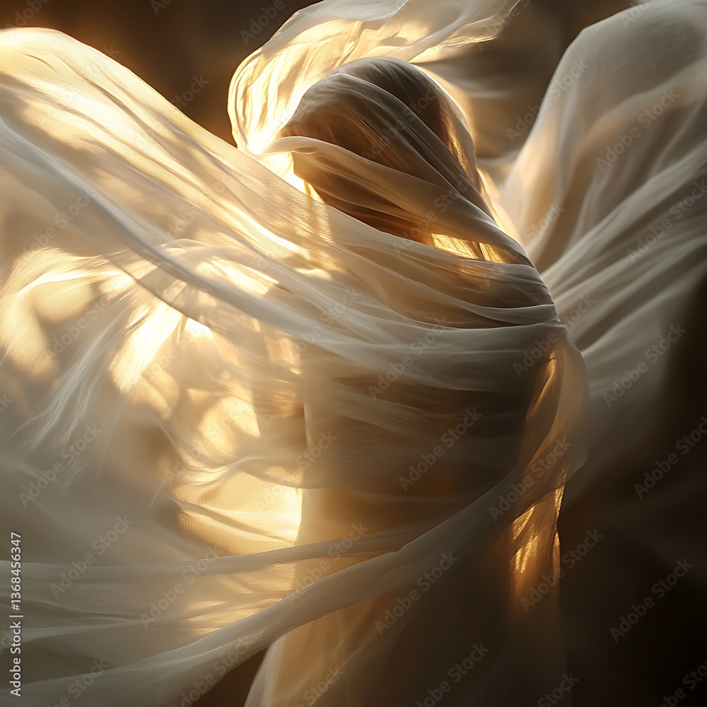 Aufkleber flowing fabric abstract image