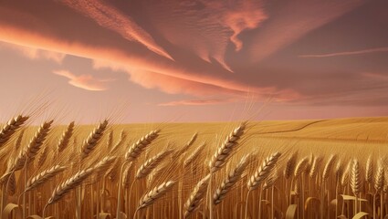  Golden Wheat Field at Sunset