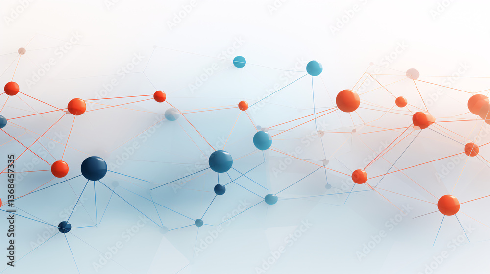 Aufkleber a simple illustrated 3d connections background in flat vector style, perfect for web technology bann