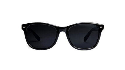 Stylish black sunglasses on a black background, cut out transparent