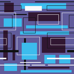 Abstract geometric seamless pattern rectangles and lines colorful endless texture