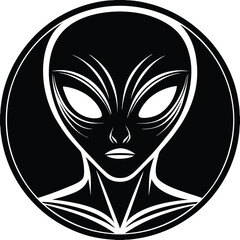 Alien Head Silhouette Vector