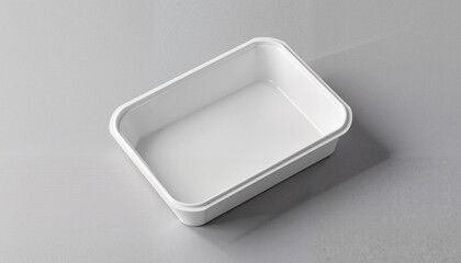 White Food Container Mockup on Gray Background  
