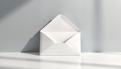 White Envelope Mockup on Minimalist Background  