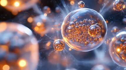 Nanoparticles of skincare formula penetrating the epidermis, reaching damaged skin cells 
