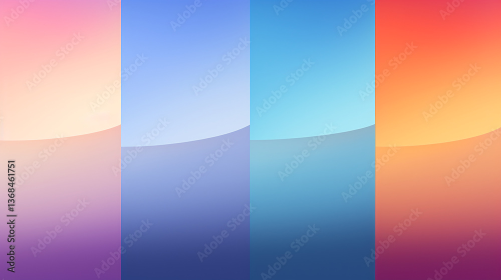 Poster a stylized gradient background with four colors in a grainy cool palette, featuring cyber aesthetics