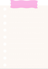 Cute Note Paper with Tape