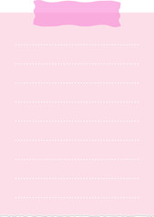 Cute pastel paper note