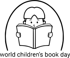 vector illustration of world children's book day