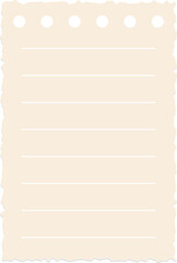 Cute notepad paper with lines