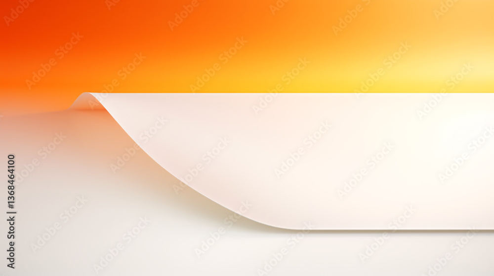 Poster a white sheet of paper with orange and yellow gradient, featuring a wavy curve background.