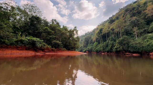 Rafting in Thailand during the day