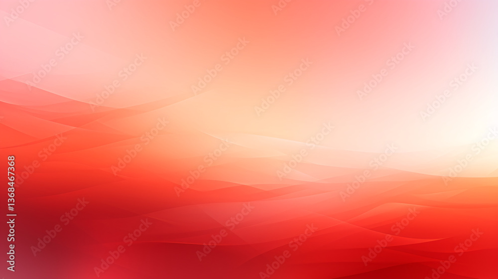 Fototapete Abstract colorful red gradient background with fully blurred curves and waves, ideal for high-tech presentations.

