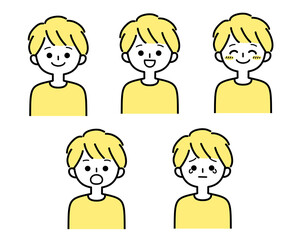 若い男性のイラストセット1_1