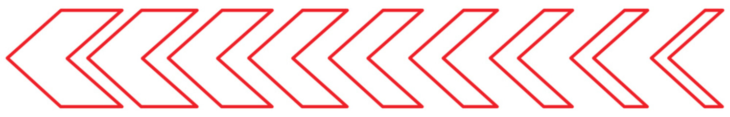 Red Dynamic arrow symbol. Arrow moving dynamic symbols. Road lines arrow zigzag chevron speeds flat style.