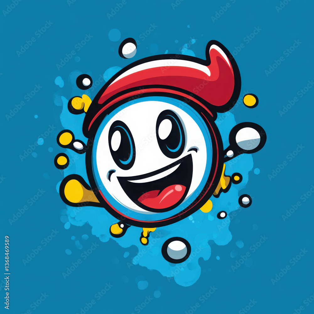 Fototapete a dynamic and playful vector-based logo and branding template featuring a happy and animated cartoon