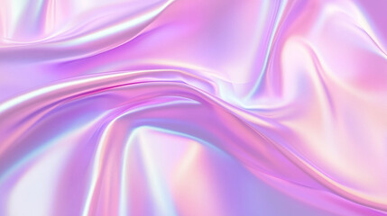 Obraz premium Holographic iridescent wave with shifting pastel colors