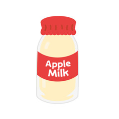 glass bottle of apple milk