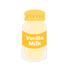 glass bottle of vanilla milk