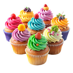 cupcakes with cream and sprinkles