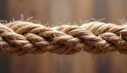 Braided hemp strand showcasing rustic detail, natural craftsmanship