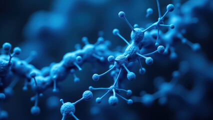 Obraz premium Close-up of blue Nicotinamide Adenine Dinucleotide molecule.