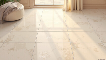 Natural limestone floor with soft ambient glow, serene elegance
