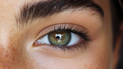 Obraz premium A close up of perfectly shaped eyebrows with a natural arch.