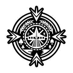 A glyph style icon of crossroad symbol tattoo