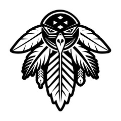 A glyph style icon of feathers tattoo