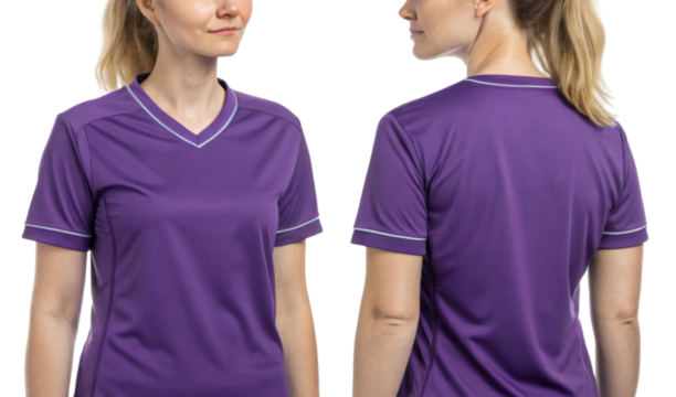 stylish soccer jersey mockup featuring vibrant purple design, perfect for showcasing athletic wear in dynamic setting
