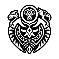 A glyph style icon of hawk symbol