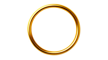 Golden Circle Isolated, Round Glossy Border Background, cut out transparent