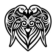 Obraz premium A filled style icon of love birds symbol