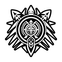 A filled style icon of medicine wheel symbol