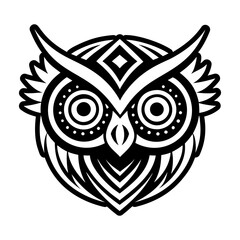 Fototapeta premium A solid style icon of owl head tattoo