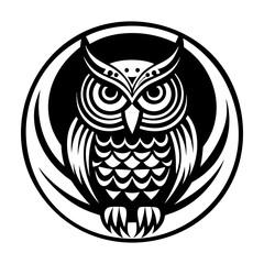 A filled style icon of owl symbol