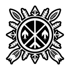 A solid style icon of peace symbol