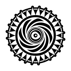 A glyph style icon of spiral symbol